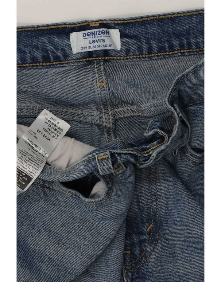 Levi's Mens Denizen Slim Straight Jeans W32 L32 Blue Cotton