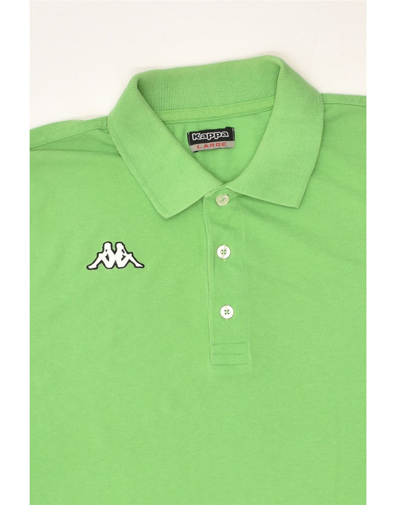 KAPPA Mens Polo Shirt Large Green Cotton | Vintage Kappa | Thrift | Second-Hand Kappa | Used Clothing | Messina Hembry 