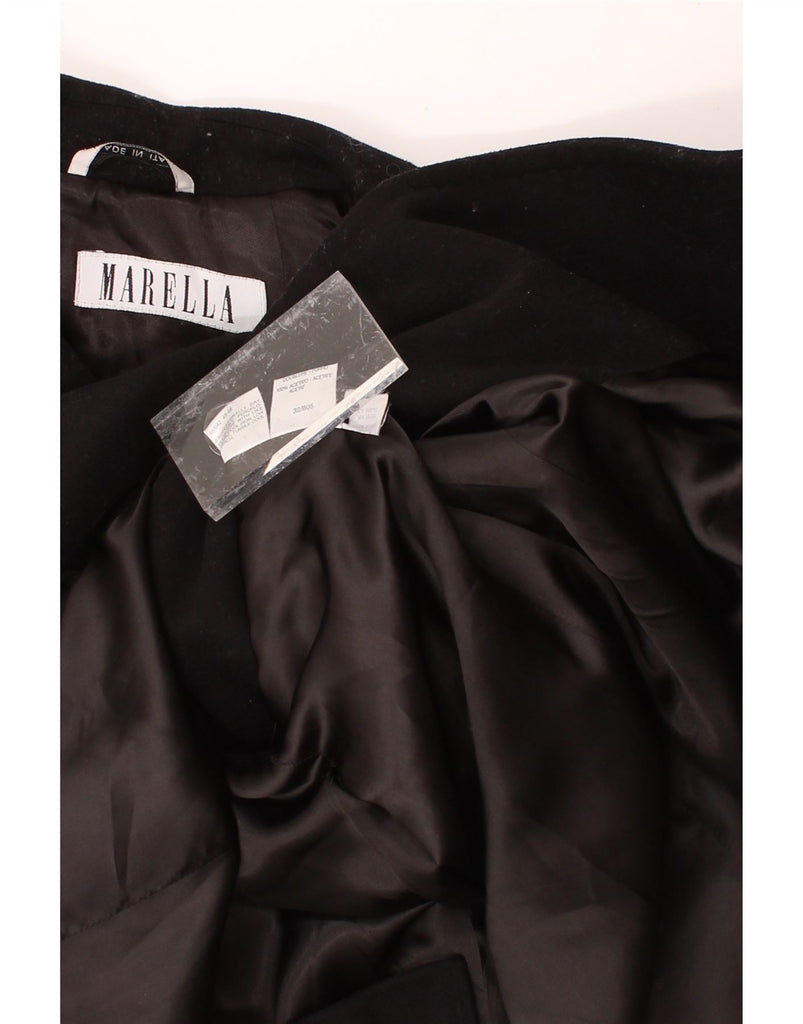 MARELLA Womens Overcoat UK 16 Large Black Wool Vintage Marella and Second-Hand Marella from Messina Hembry 