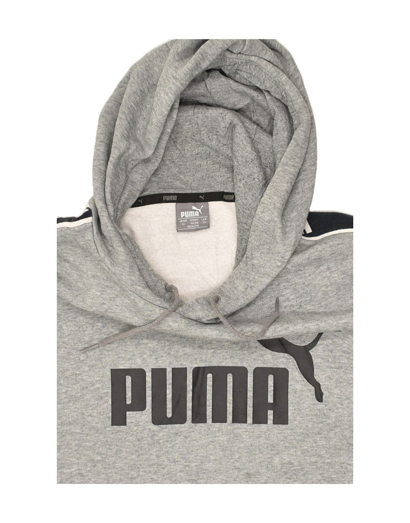 PUMA Mens Graphic Hoodie Jumper XL Grey Cotton | Vintage Puma | Thrift | Second-Hand Puma | Used Clothing | Messina Hembry 