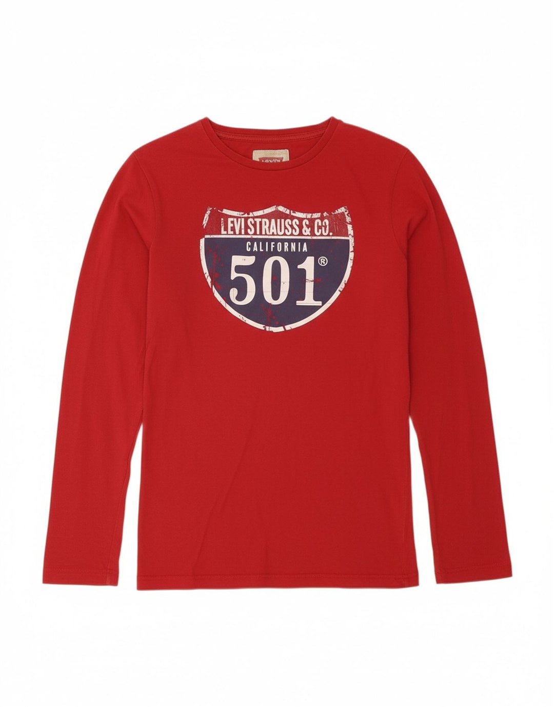 LEVI'S Boys Graphic Top Long Sleeve 11-12 Years Red