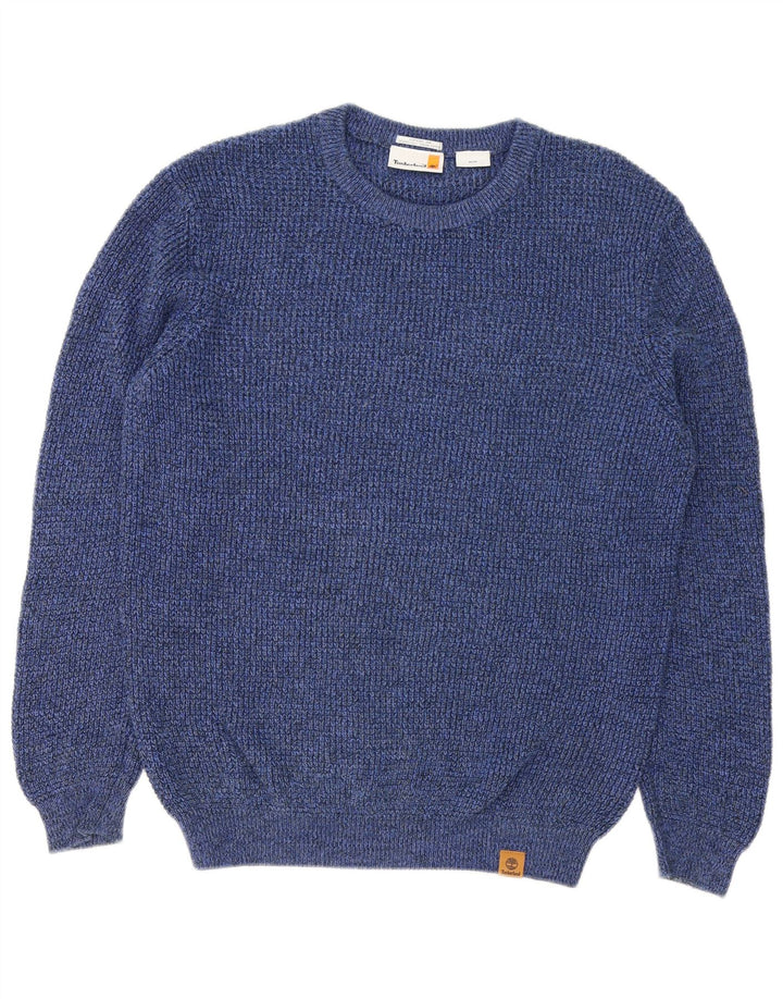 Timberland Mens Crew Neck Jumper Sweater Medium Blue Cotton