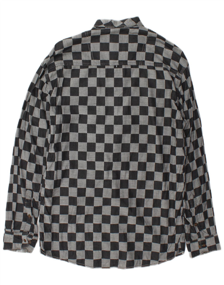 Vintage Mens Shirt Medium Grey Geometric