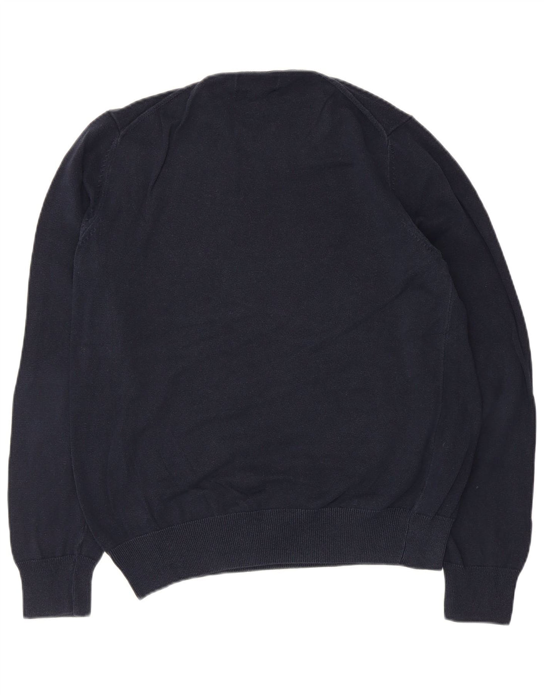 Marks & Spencer Mens Crew Neck Jumper Sweater Large Navy Blue Cotton