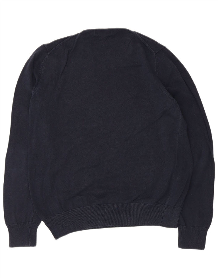 Marks & Spencer Mens Crew Neck Jumper Sweater Large Navy Blue Cotton