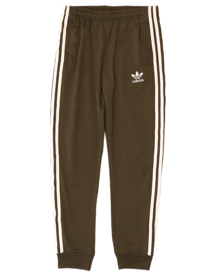 ADIDAS Boys Tracksuit Trousers Joggers 11-12 Years  Khaki Polyester