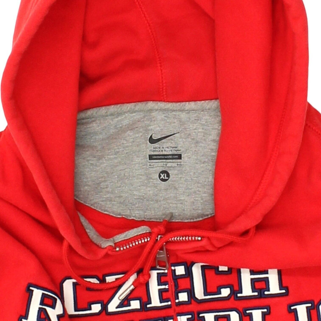 Czech Republic Spell Out Nike Mens Red Full Zip Jacket | Sportswear VTG | Vintage Messina Hembry | Thrift | Second-Hand Messina Hembry | Used Clothing | Messina Hembry 
