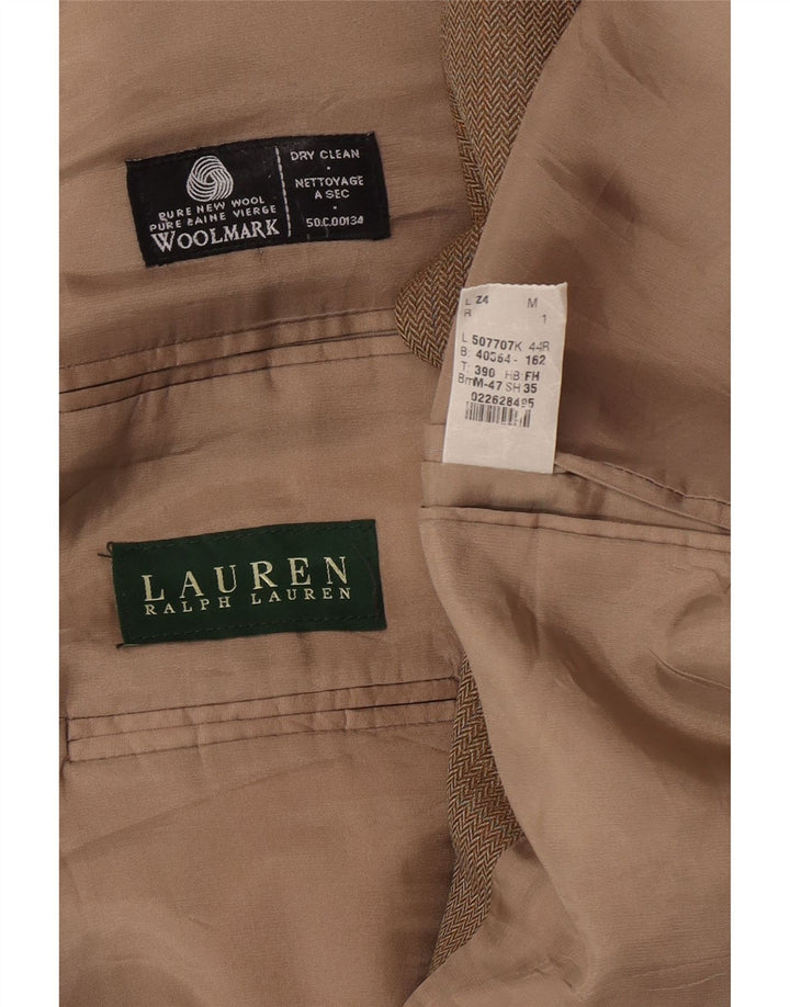 Ralph Lauren Mens Regular Blazer Jacket UK 44 2XL Brown Herringbone