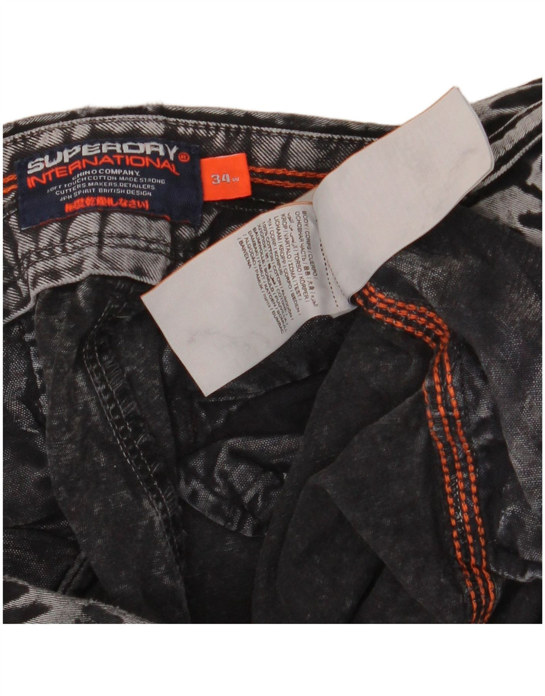 Superdry Mens Denim Shorts W34 Large Grey Cotton