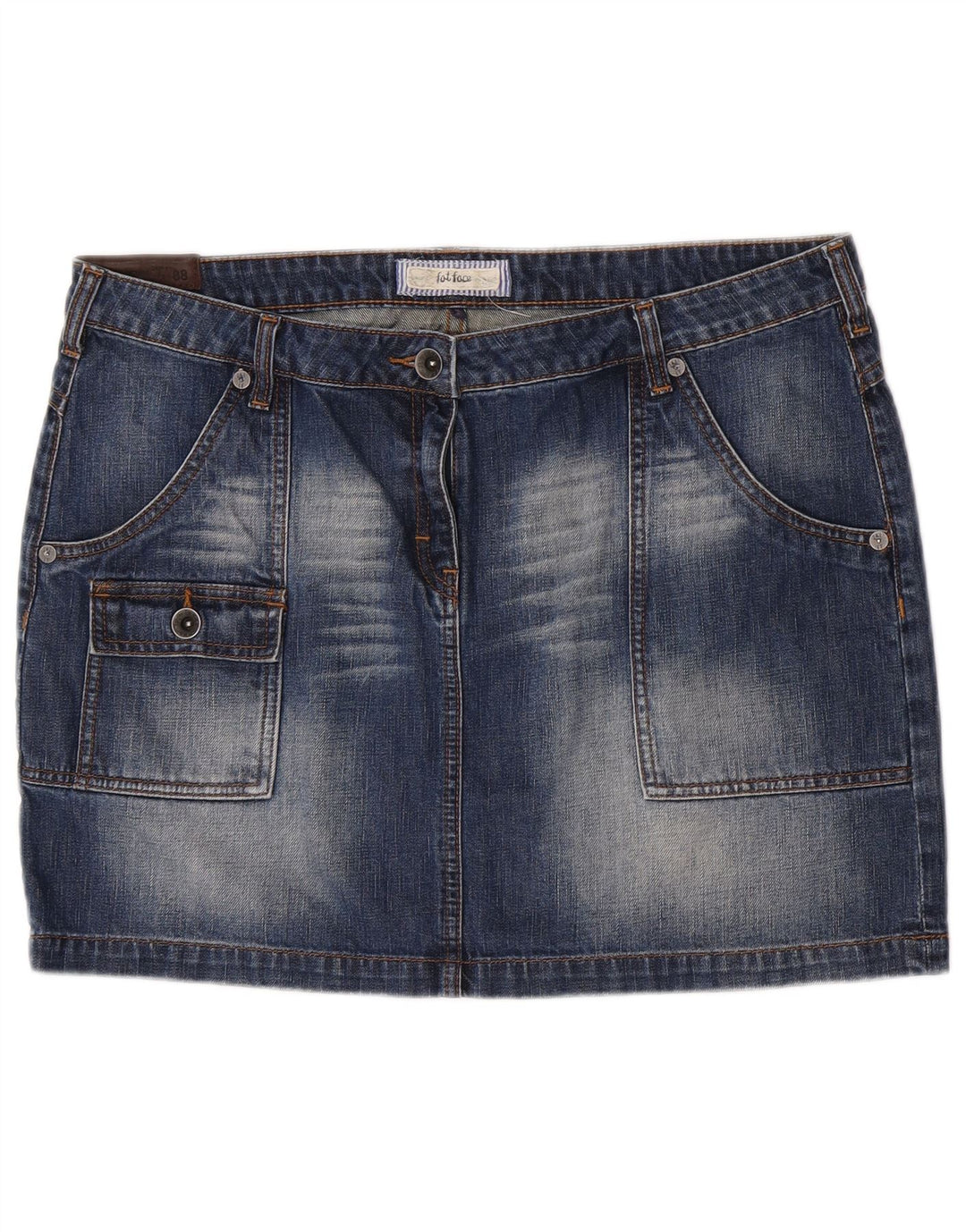 Fat Face Womens Denim Mini Cargo Skirt W36 XL Blue Cotton