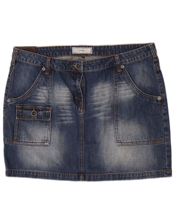 Fat Face Womens Denim Mini Cargo Skirt W36 XL Blue Cotton