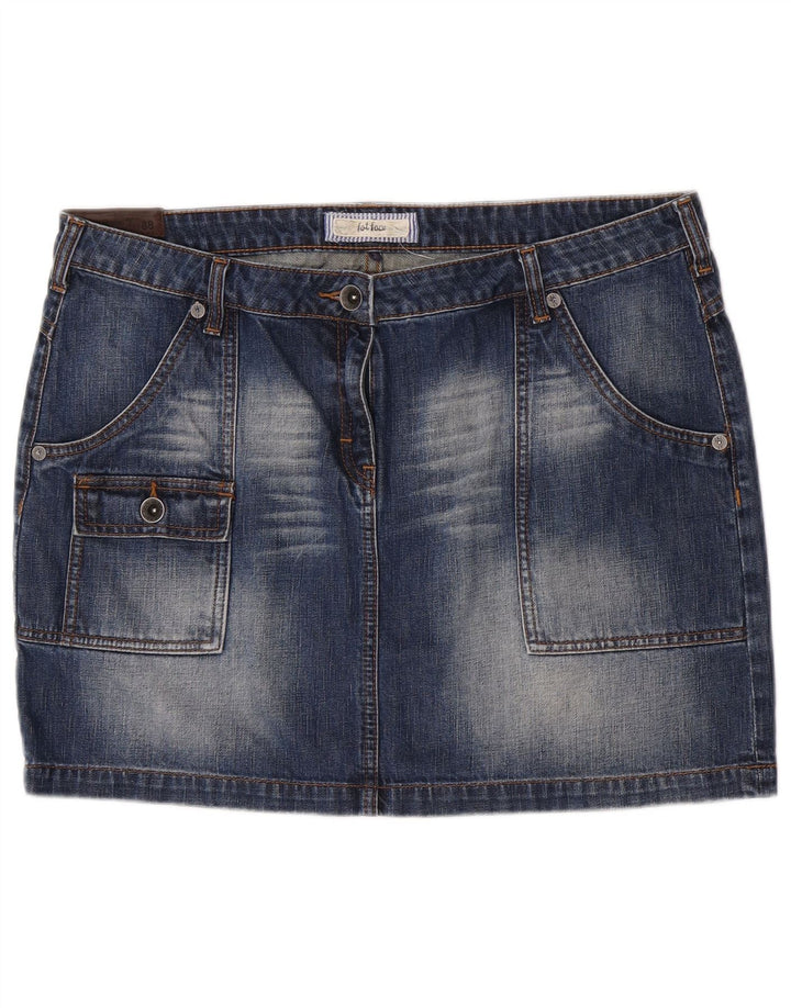 Fat Face Womens Denim Mini Cargo Skirt W36 XL Blue Cotton