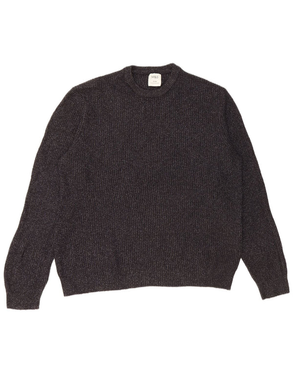 Marks & Spencer Mens Crew Neck Jumper Sweater Medium Navy Blue Flecked