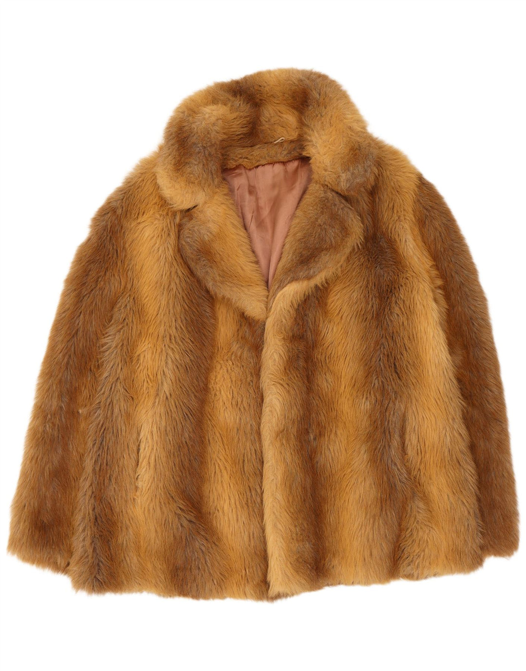 Vintage Womens Faux Fur Jacket EU 38 Medium Brown Modacryl