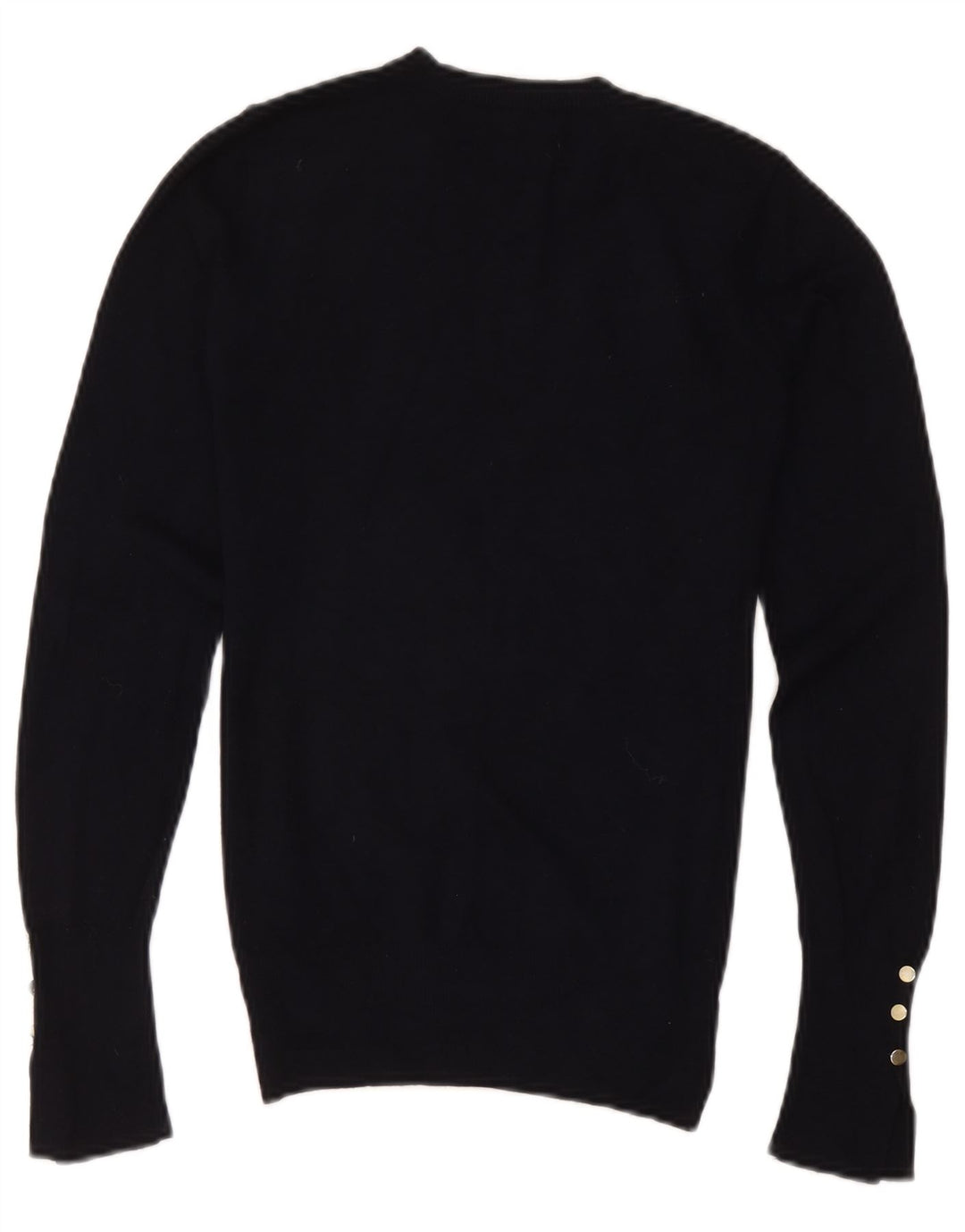 Zara Womens Crew Neck Jumper Sweater UK 12 Medium Black Viscose