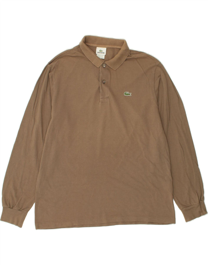 LACOSTE Mens Long Sleeve Polo Shirt Size 5 Large Brown Cotton | Vintage Lacoste | Thrift | Second-Hand Lacoste | Used Clothing | Messina Hembry 