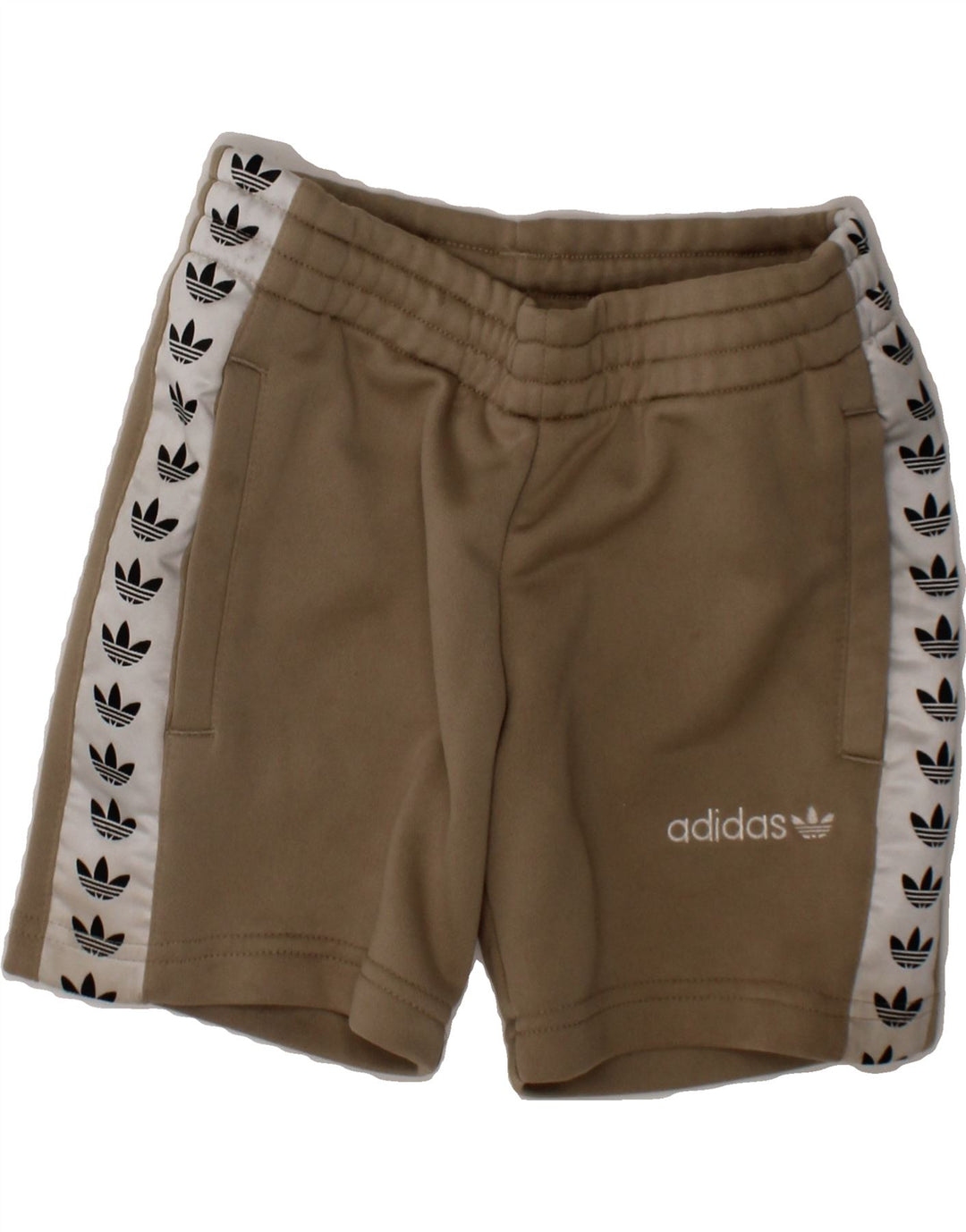 ADIDAS Boys Graphic Sport Shorts 3-4 Years  Khaki Colourblock Polyester Vintage Adidas and Second-Hand Adidas from Messina Hembry 