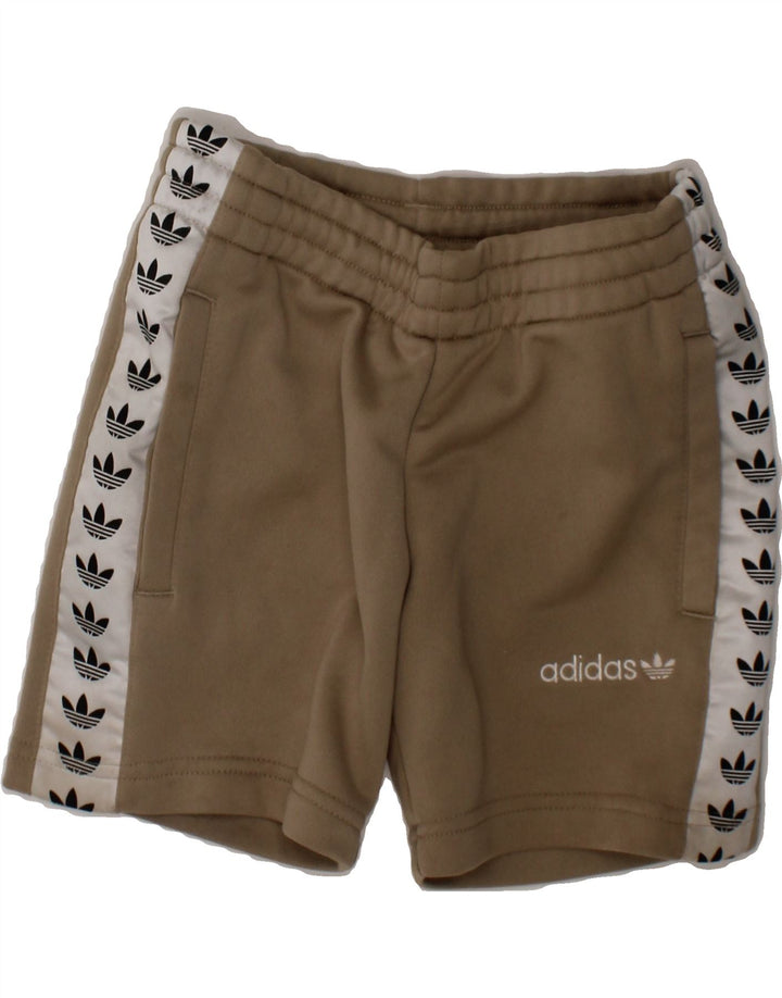 ADIDAS Boys Graphic Sport Shorts 3-4 Years  Khaki Colourblock Polyester Vintage Adidas and Second-Hand Adidas from Messina Hembry 