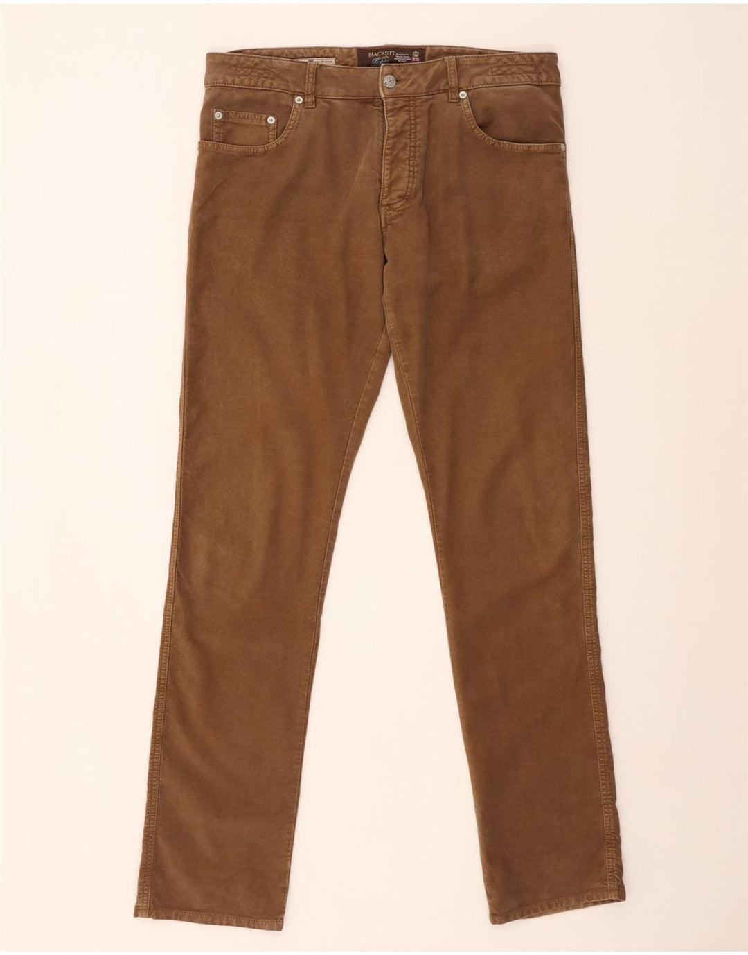 HACKETT Mens Slim Casual Trousers W34 L34 Brown Cotton