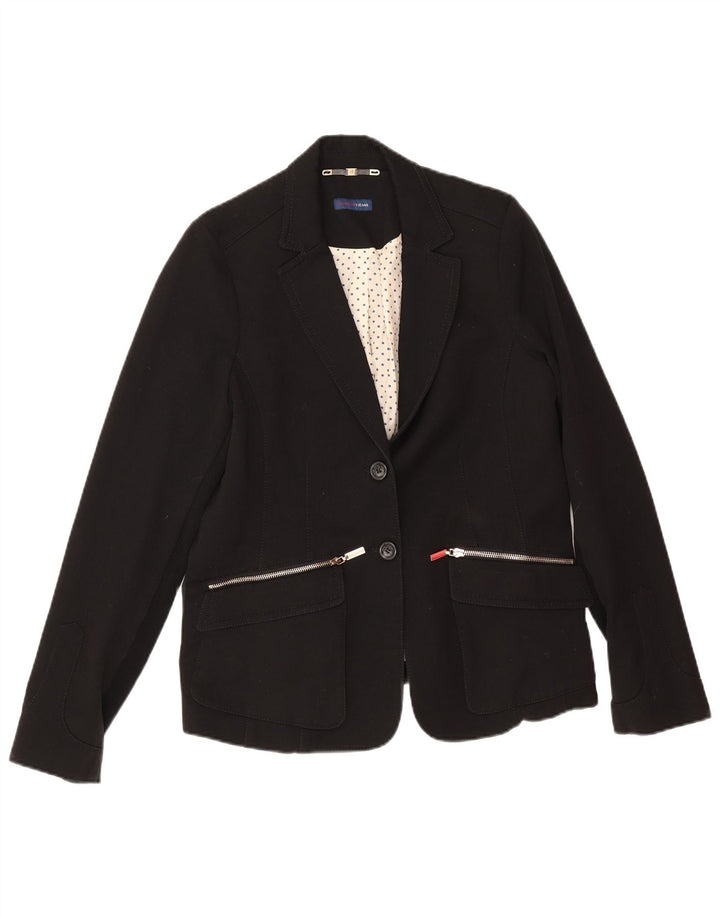 Trussardi Jeans Womens 2 Button Blazer Jacket UK 14 Medium Black