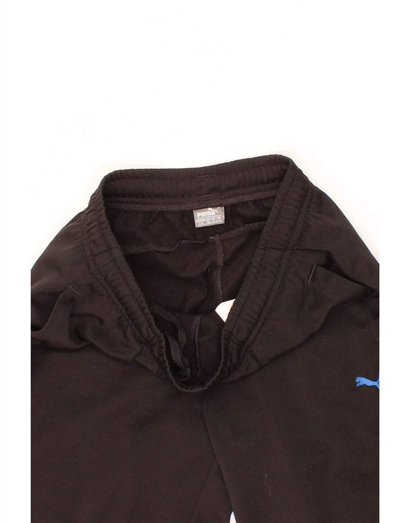 PUMA Boys Tracksuit Trousers Joggers 11-12 Years  Black Polyester Vintage Puma and Second-Hand Puma from Messina Hembry 