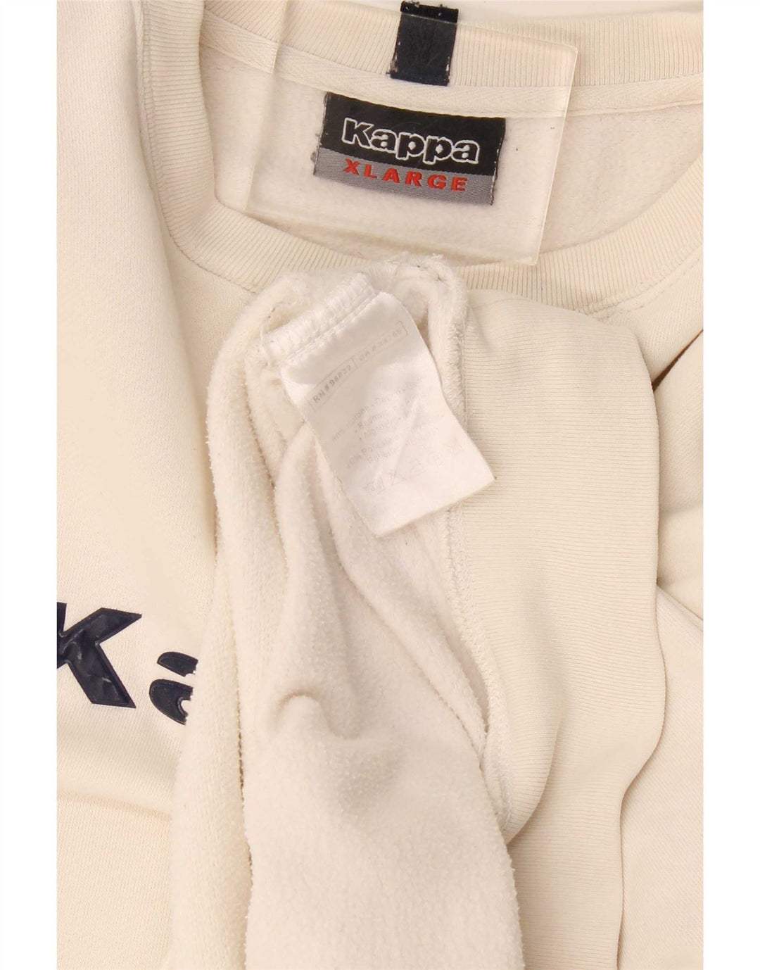 Kappa Mens Graphic Sweatshirt Jumper XL White Cotton
