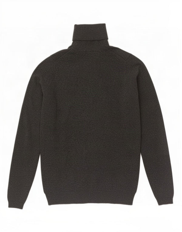 Zara Womens Roll Neck Jumper Sweater UK 12 Medium Grey Cotton