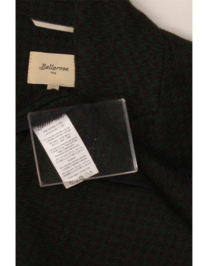 BELLEROSE Womens Robe Overcoat US 2 XS Khaki Houndstooth Wool