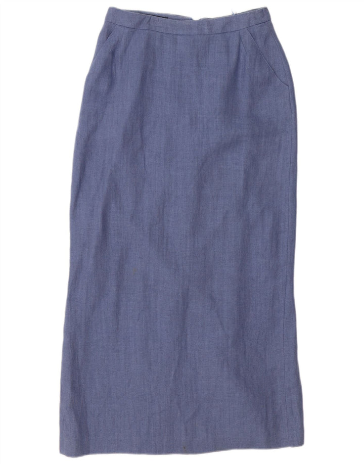 Monsoon Womens 3 Button 2 Piece Skirt Set UK 10 Small W26 Blue Linen