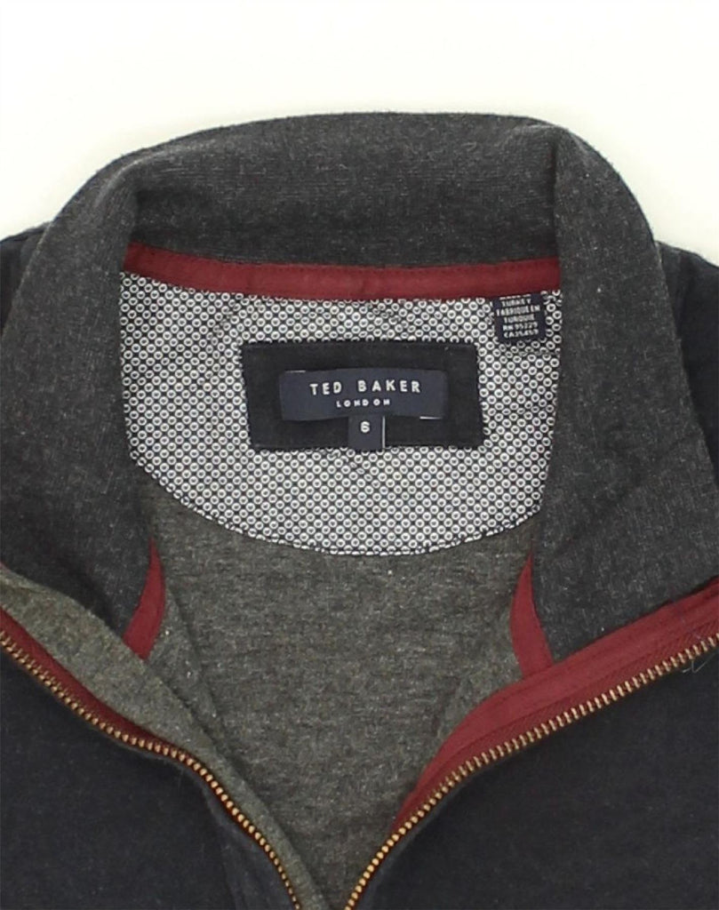 TED BAKER Mens Zip Neck Jumper Sweater Size 6 2XL Navy Blue Cotton | Vintage Ted Baker | Thrift | Second-Hand Ted Baker | Used Clothing | Messina Hembry 