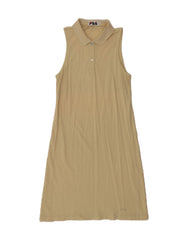 FILA Womens Sleeveless Polo Dress UK 12 Medium Beige Cotton