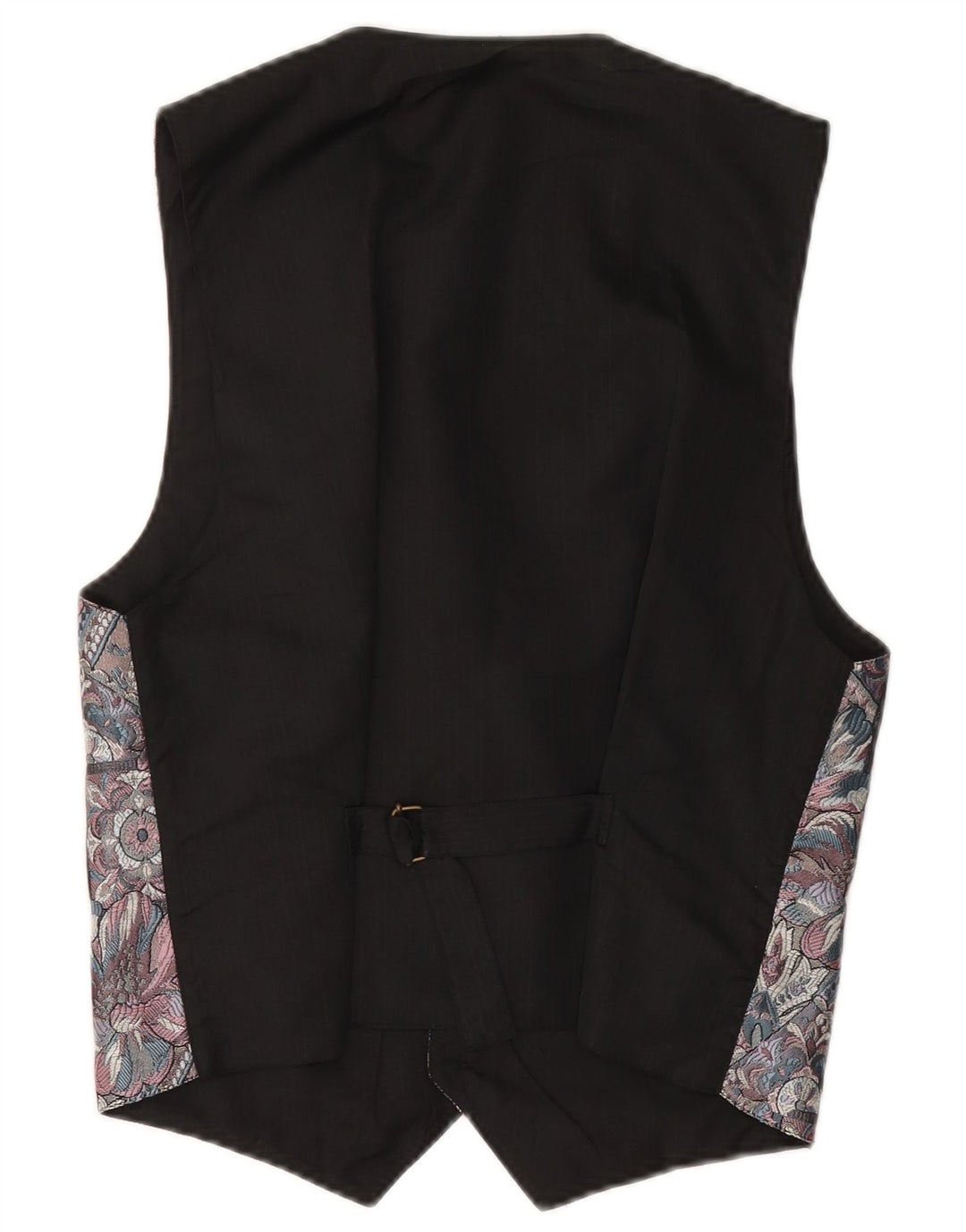 VINTAGE Mens Waistcoat Small Multicoloured Floral Polyester