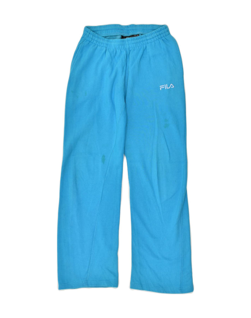 FILA Womens Tracksuit Trousers UK 14 Medium Blue Cotton | Vintage Fila | Thrift | Second-Hand Fila | Used Clothing | Messina Hembry 