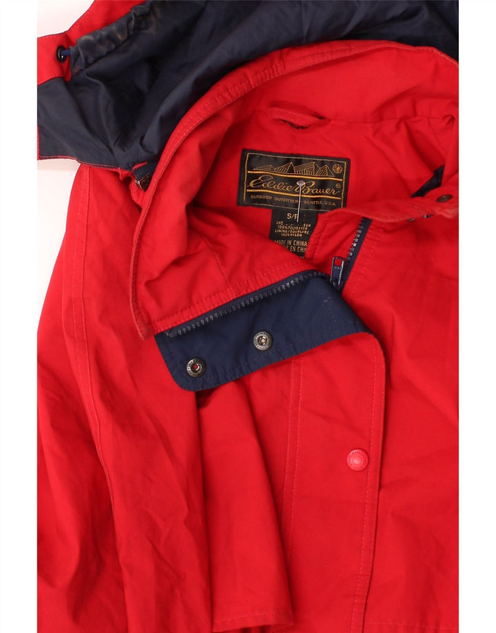 EDDIE BAUER Womens Oversized Hooded Utility Jacket UK 10 Small Red Vintage Eddie Bauer and Second-Hand Eddie Bauer from Messina Hembry 