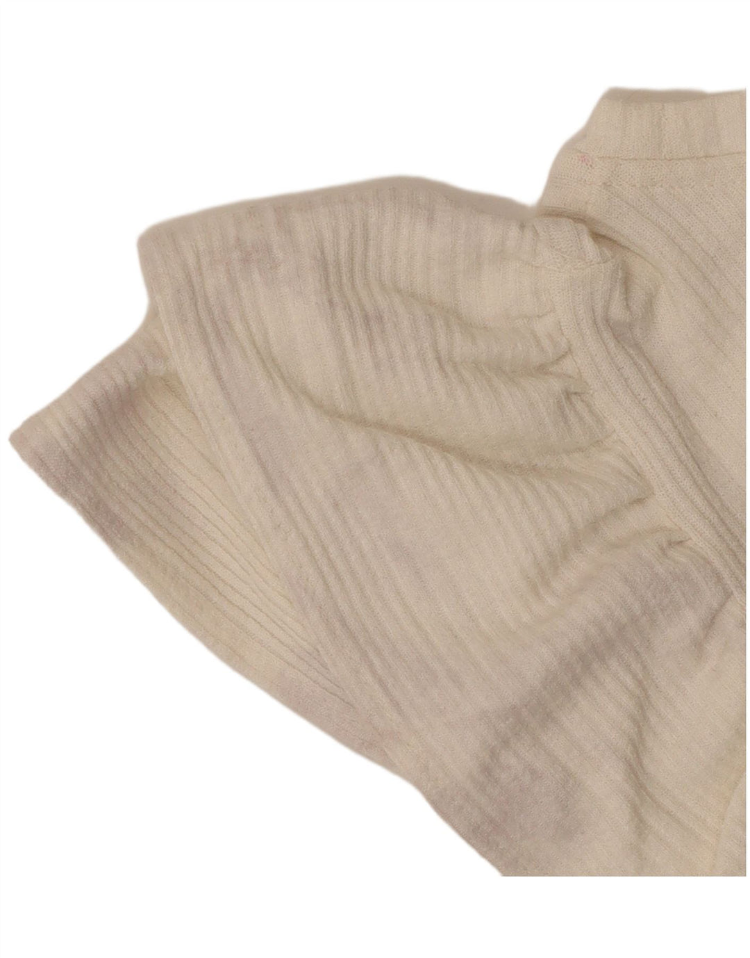 Zara Womens Crop Blouse Top UK 14 Large Off White Polyester