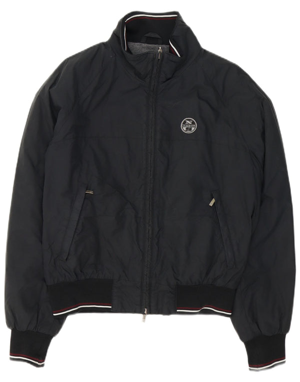 North Sails Mens Bomber Jacket UK 38 Medium Black Striped Polyamide
