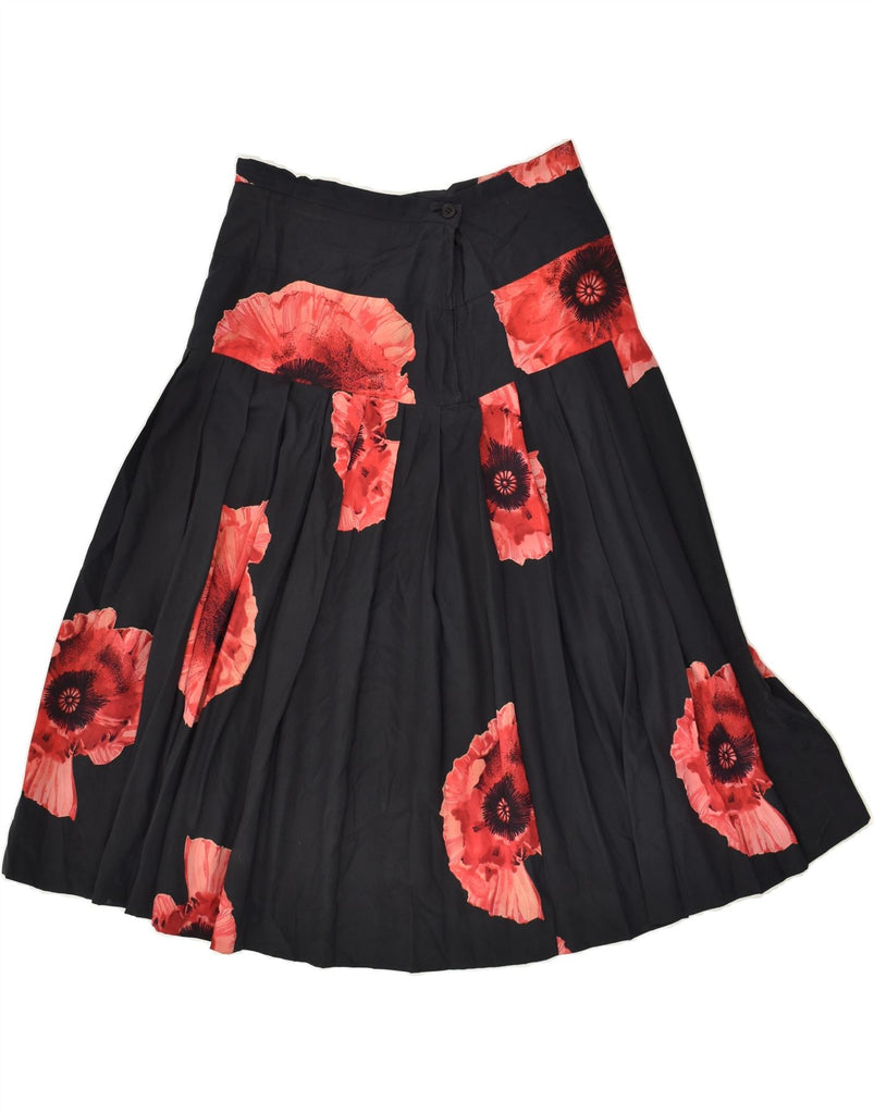 VALENTINO Womens A-Line Skirt IT 46 Large W31 Black Floral | Vintage Valentino | Thrift | Second-Hand Valentino | Used Clothing | Messina Hembry 