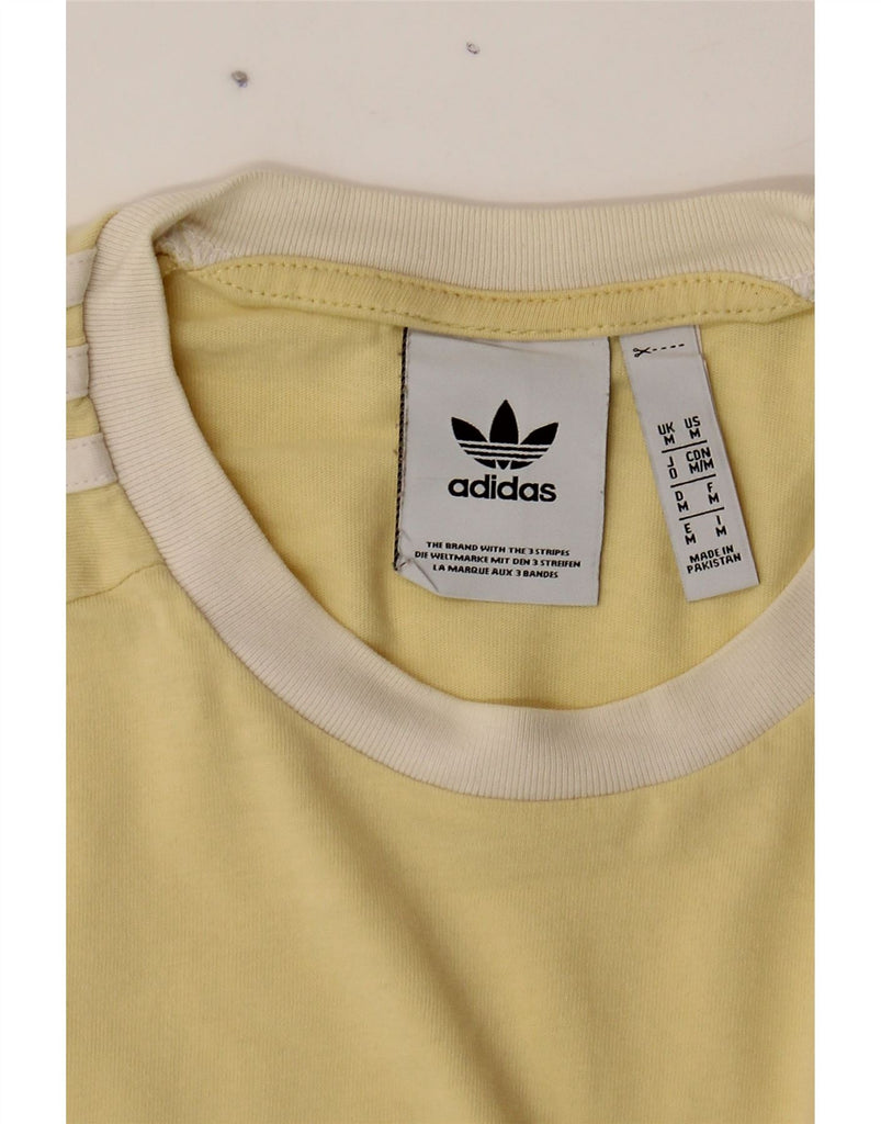 ADIDAS Mens T-Shirt Top Medium Yellow Cotton Classic Vintage Adidas and Second-Hand Adidas from Messina Hembry 