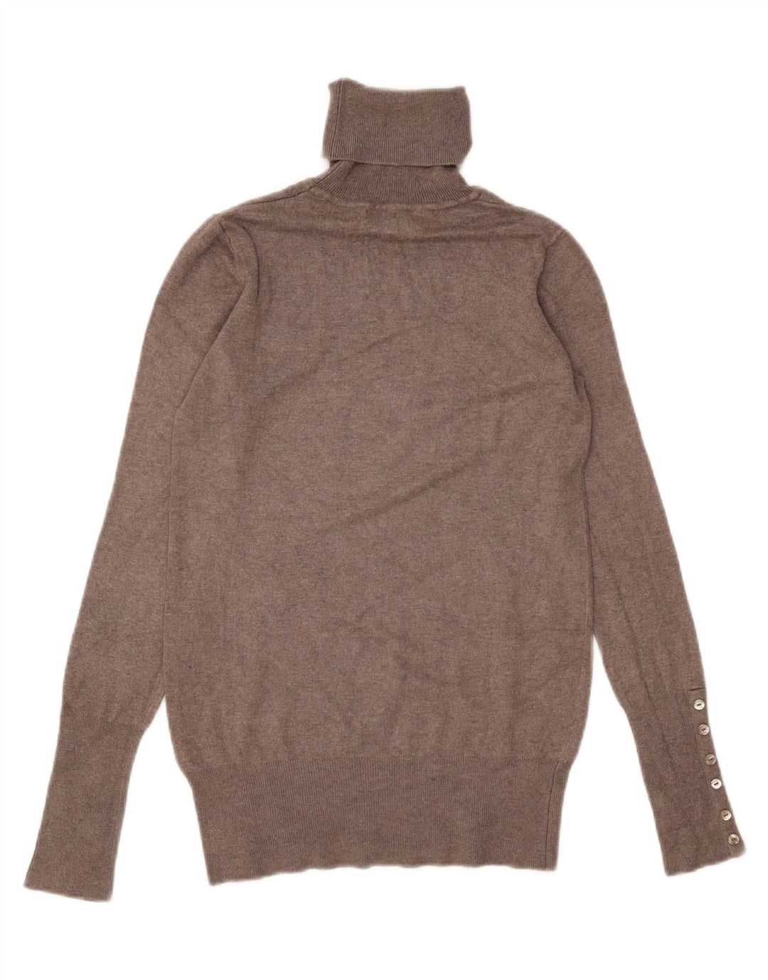 Zara Womens Roll Neck Jumper Sweater UK 12 Medium Grey Rayon