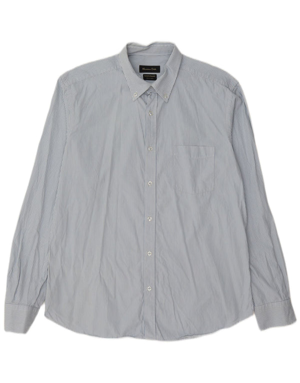 Massimo Dutti Mens Shirt Large Blue Striped