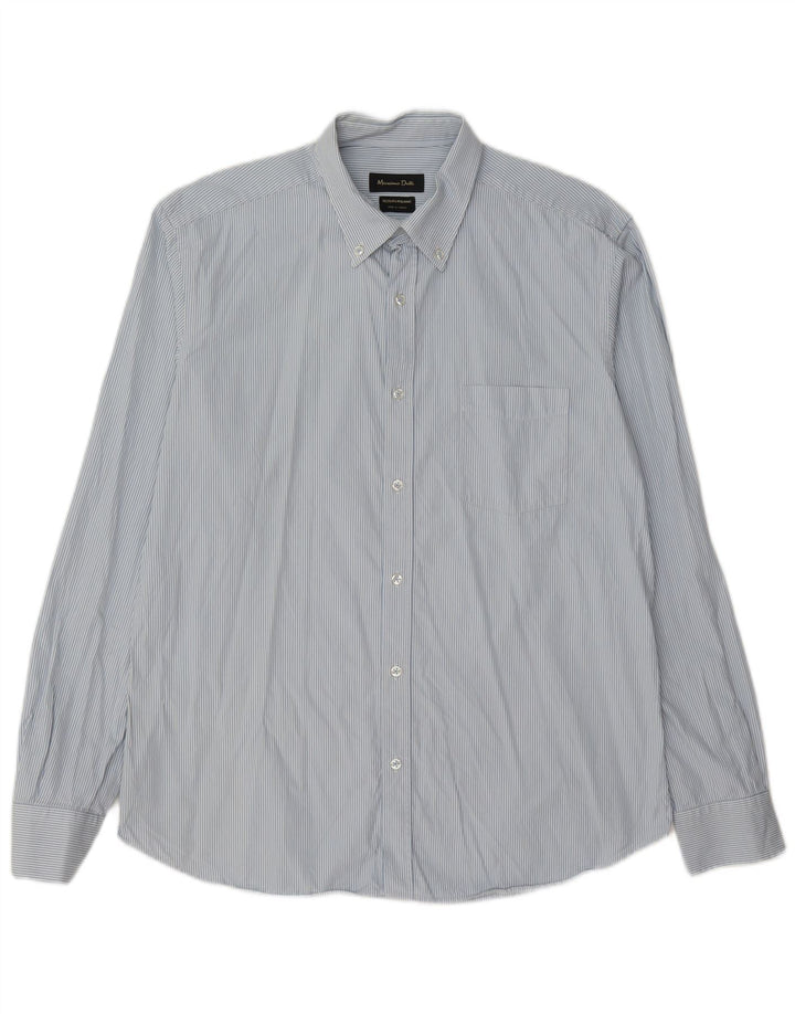 Massimo Dutti Mens Shirt Large Blue Striped