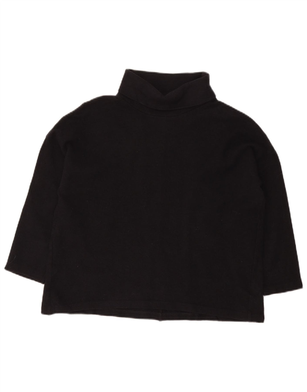 Cos Womens 3/4 Sleeve Roll Neck Jumper Sweater UK 14 Medium Navy Blue Wool