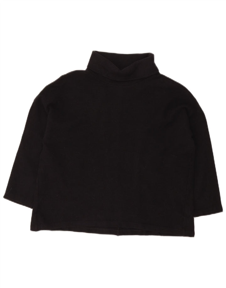 Cos Womens 3/4 Sleeve Roll Neck Jumper Sweater UK 14 Medium Navy Blue Wool