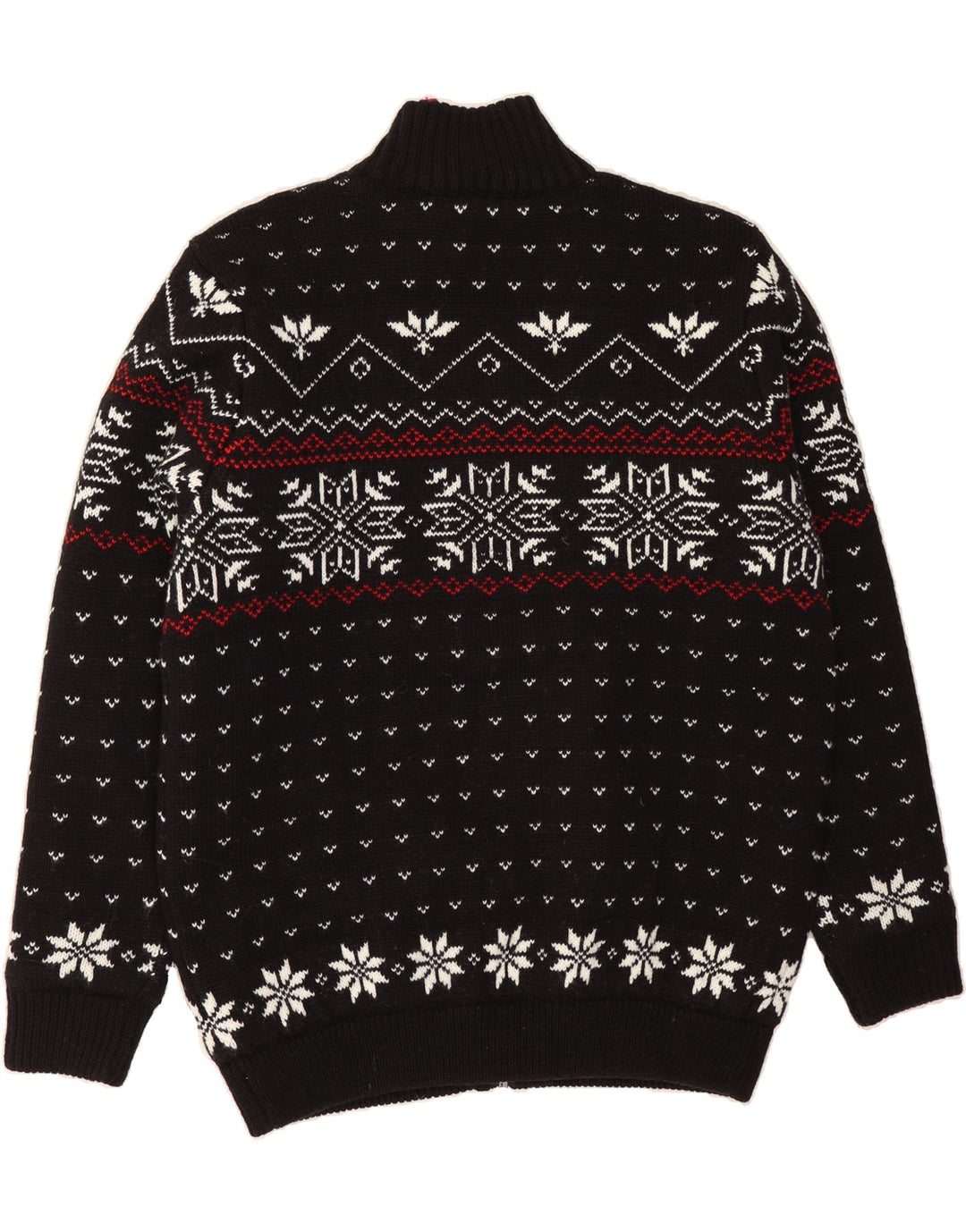 BABISTA Mens Cardigan Sweater UK 40 Medium Black Fair Isle Polyacrylic Vintage Babista and Second-Hand Babista from Messina Hembry 