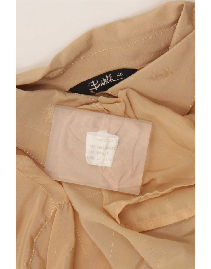 Barth Womens Abstract Pattern Long Sleeve Shirt Blouse IT 42 Medium Beige
