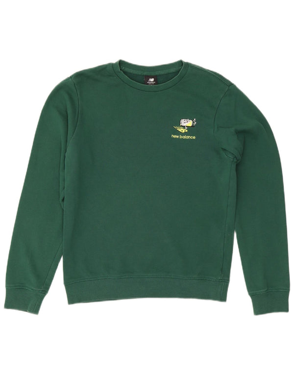New Balance Mens Sweatshirt Jumper Small Green Cotton