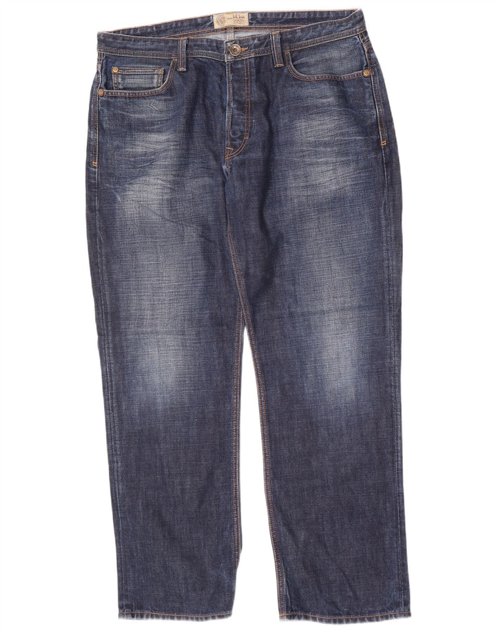 Fat Face Mens Straight Jeans W36 L31 Navy Blue Cotton