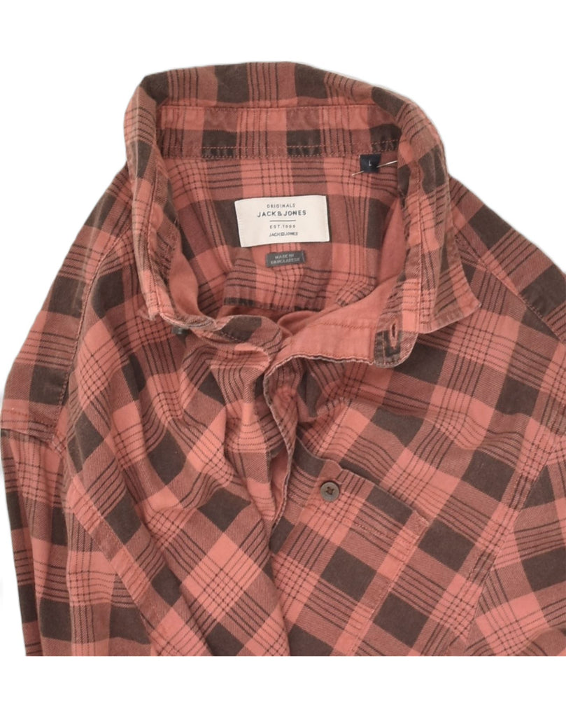 JACK & JONES Mens Shirt Large Brown Check Cotton | Vintage Jack & Jones | Thrift | Second-Hand Jack & Jones | Used Clothing | Messina Hembry 