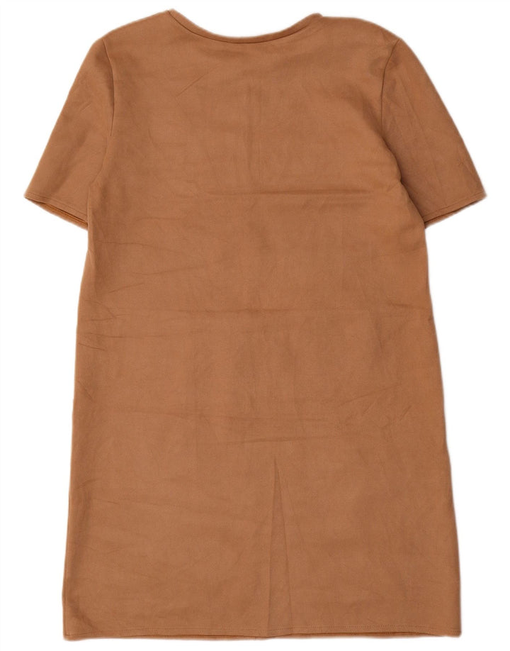 Zara Womens Shift Dress UK 16 Large Brown