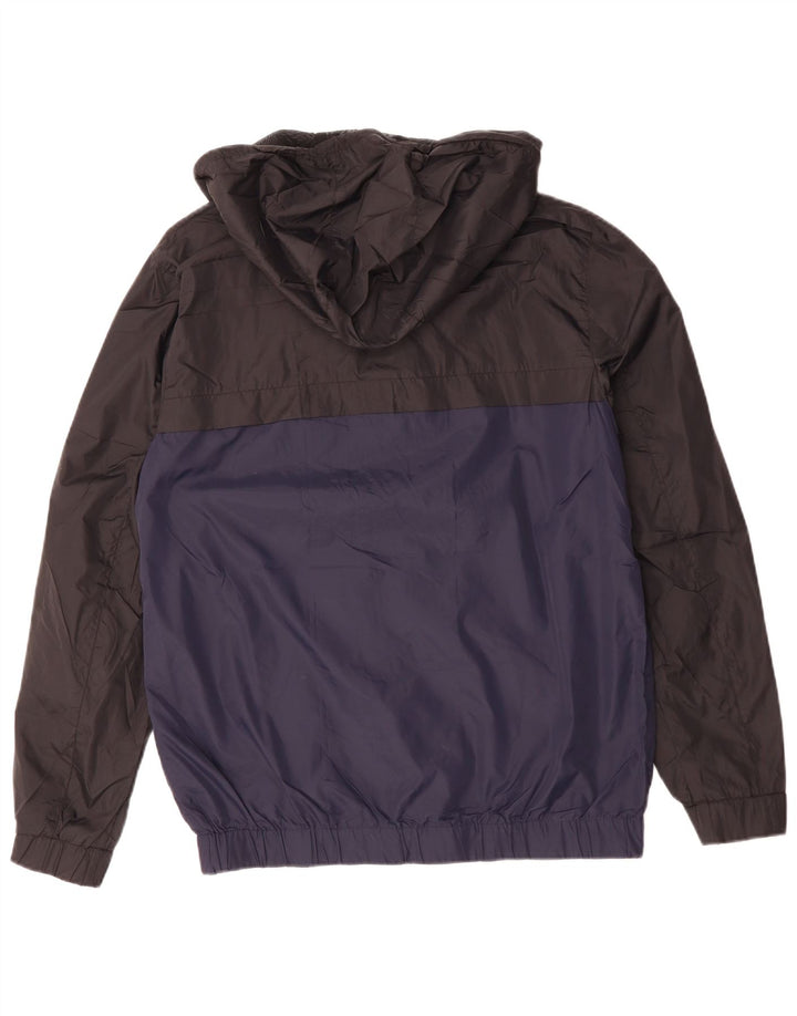 CALVIN KLEIN JEANS Mens Graphic Rain Jacket UK 38 Medium Blue Colourblock